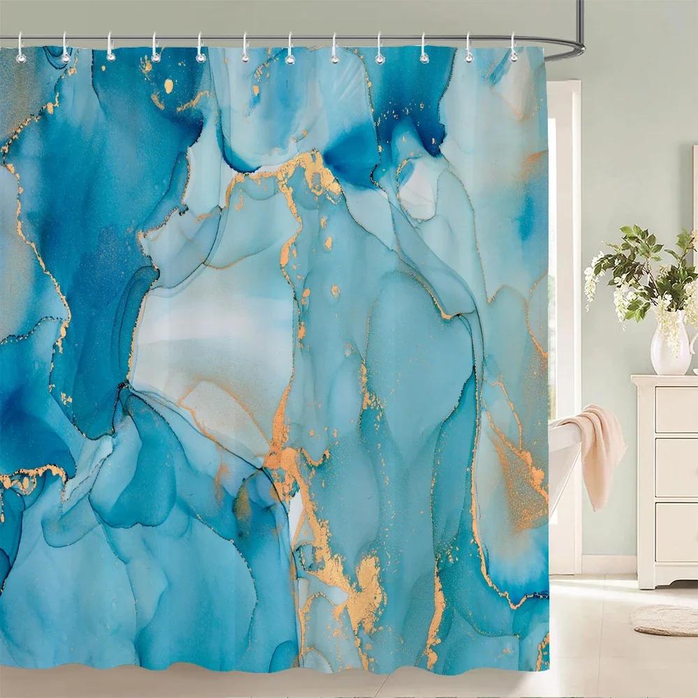 Colorful Abstract Marble Print Shower Curtain With Hook Waterproof Bathroom Curtain Polyester Curtain 3D Shower Curtains 180x180