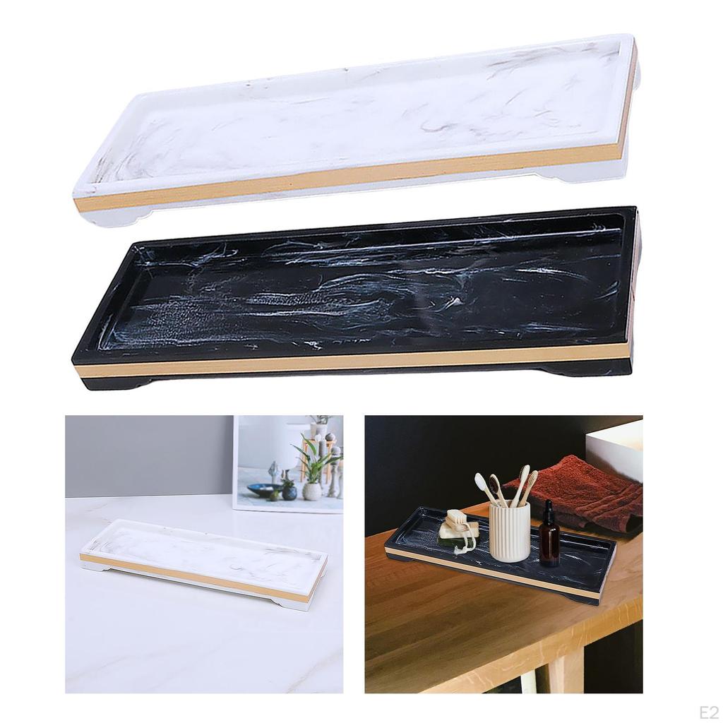 Bathroom Tray Toilet Tank Storage Tray, Resin Kitchen Sink Trays, Vanity Countertop Organizer Soap