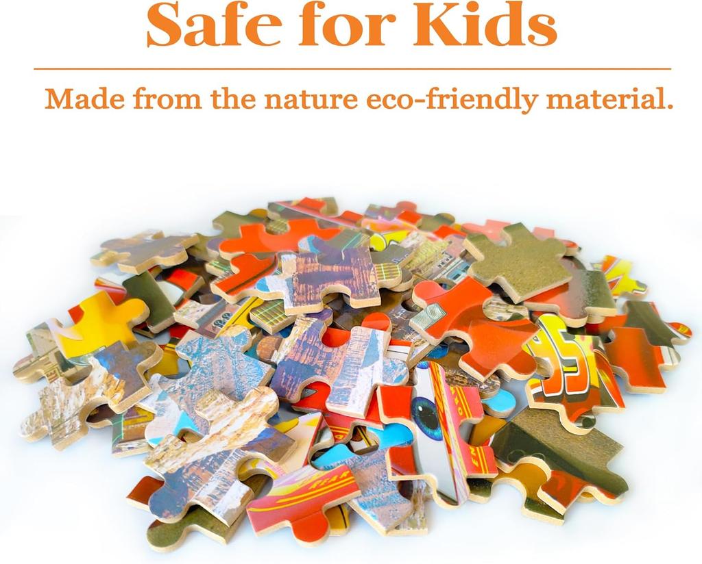 Worldwide Racing Fun - 60 Piece Jigsaw Puzzle - Lightning McQueen and More - Premium Quality - Ideal Gift - Screen-Free Fun - Children Age 4+