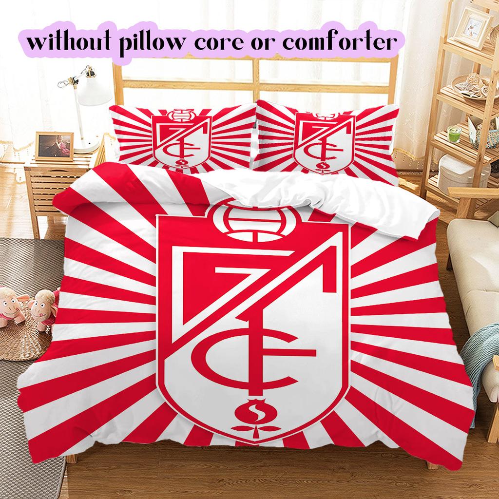 Granada CF football Pattern Bedding,Quilt Set Quilt Cover Pillowcase Home Birthday Gift (1*duvet cover+2*pillowcase,without core)