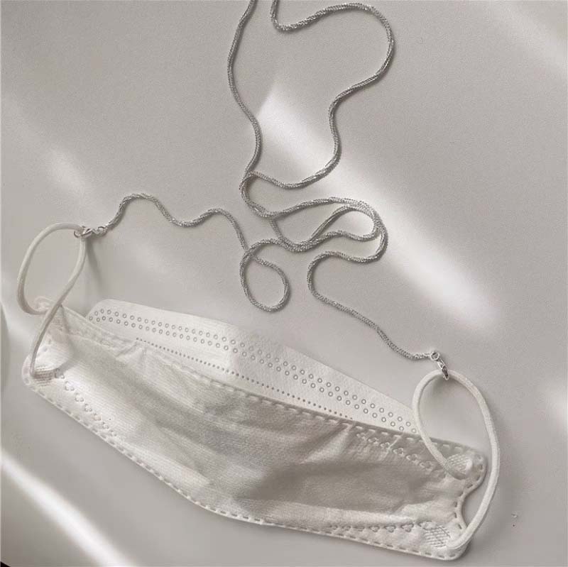 Popular Silver Colour Sparkling Glasses Chain Bead Chain Anti-Falling Glasses Eyeglasses Cord for Women Party Birthday Gift