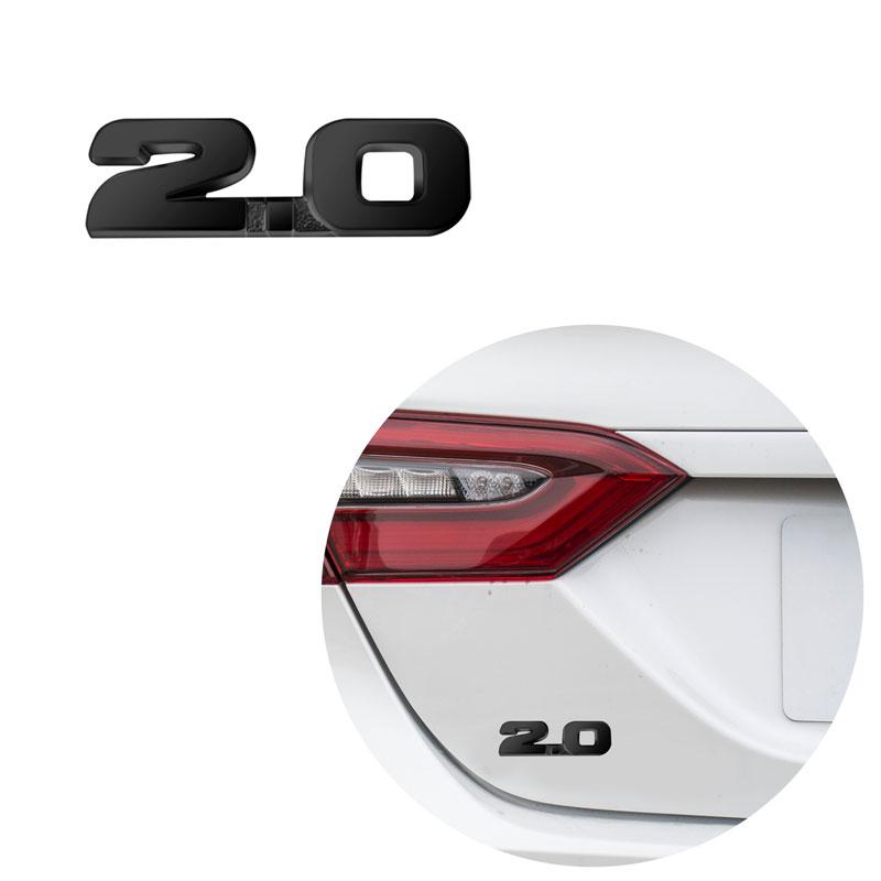 1Pc Car Styling 3D Small Metal Silver/Black/Red 2.0 Logo Emblem Side Fender Badge Rear Trunk Sticker For CRV Accord Decoration