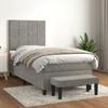 3137815 vidaXL Divan Bed and Mattress Light Grey 90x190 Cm Velvet