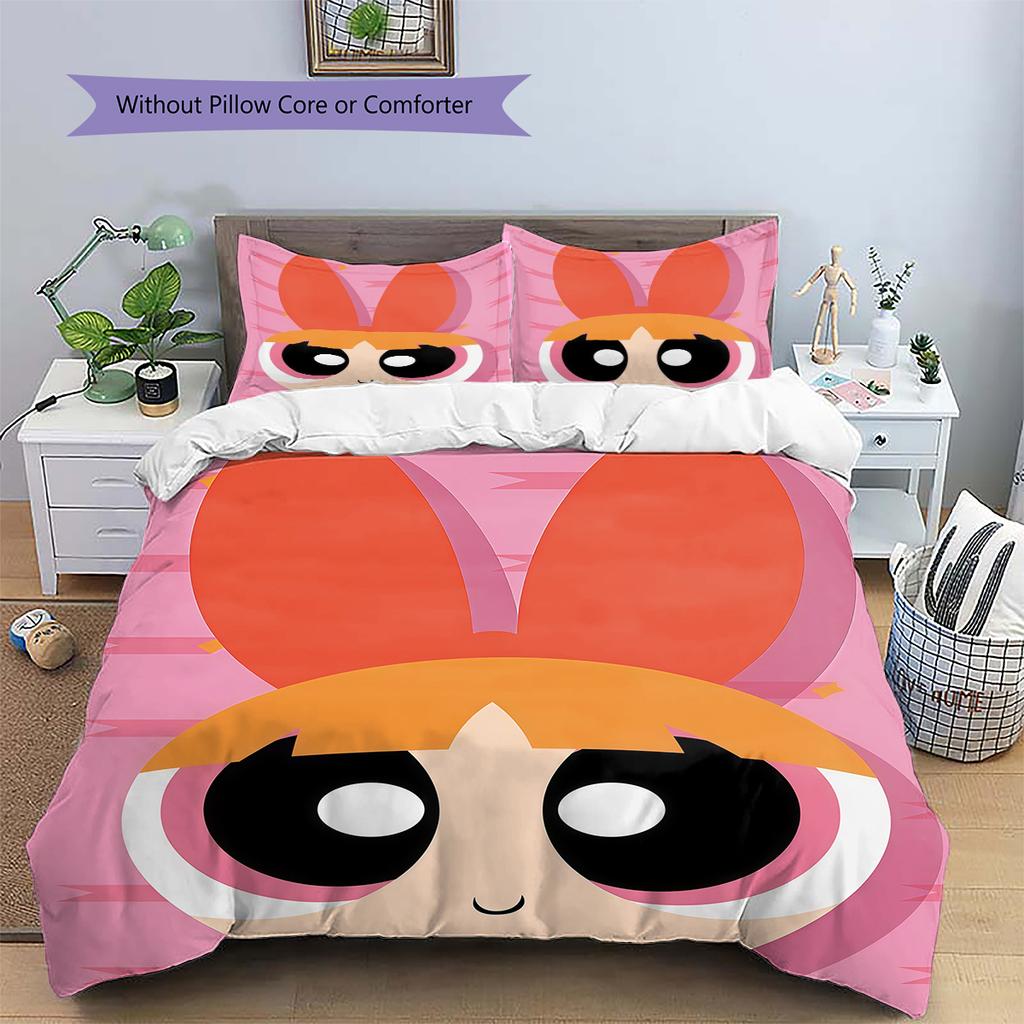 Powerpuff Girls Blossom Cute Duvet Cover & Pillowcases, Powerpuff Girls Fan Bedding, Ideal Gift.chl