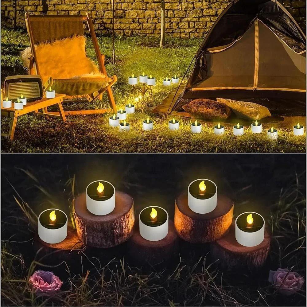 Outdoor-Ready LED Candle Waterproof Flameless Candle Solar Tealight Home Decoration