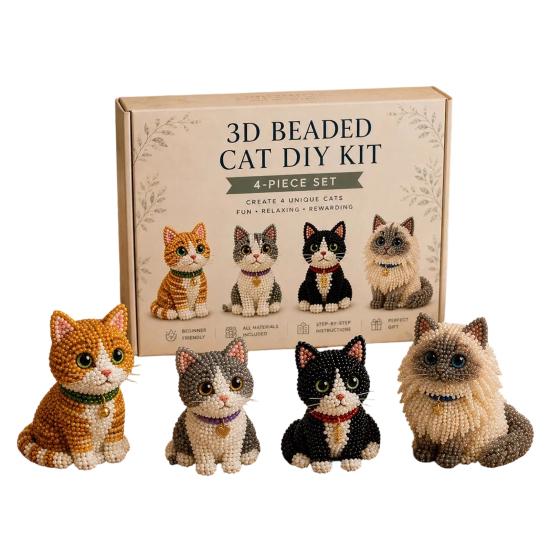 Tiny 3D Beaded Animal DIY Kit with Instructions Easy DIY Beading Kit