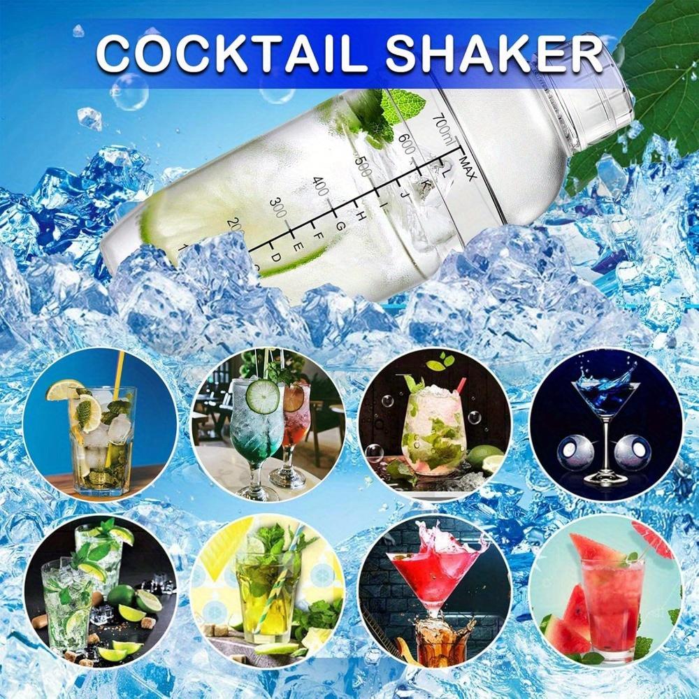 500ml//1000ml Cocktailshaker Martini Handshaker Becher mit Skala Milchtee Wein Getränkeshaker Home Bar Barkeeper Werkzeug Barzubehör Set