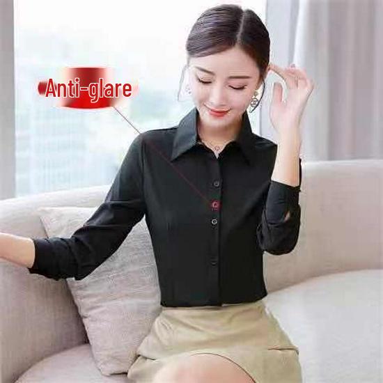 Korean Style Women's Plus Size Long Sleeve White Blouse