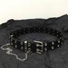 Women Gothic Punk Waist Belt Alloy Chain Design Silver Pin Buckle White Black Blue Waistband Jeans Skirt Waist Belt Girls Gift