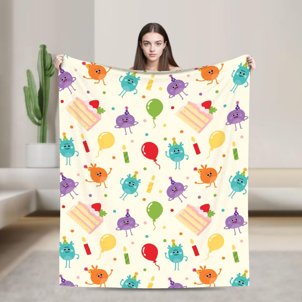 Warm Soft Blanket Picnic Finny the Shark Confetti Birthday Throw Blanket Super Simples Flannel Bedspread For Sofa Bed Cover