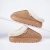 Platform Fluffy Slippers Women House Flats Casual Designer Winter Shoes Ladies Fashion Cotton Plush Warm Footwear Elegant Indoor
