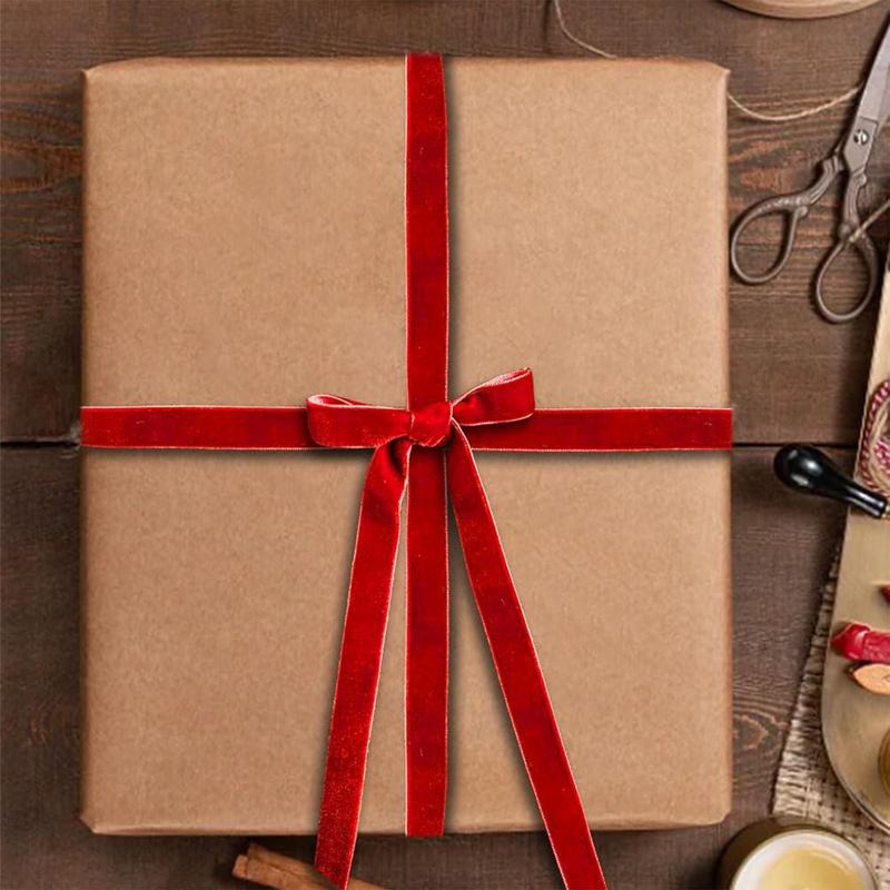 10mm Dark Red Single Face Nylon Velvet Ribbon For Handmade Gift Bouquet Wrapping Supplies Home Party Christmas Decoration