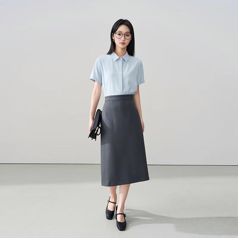 

Women s Professional High-Waist A-Line Midi Skirt M