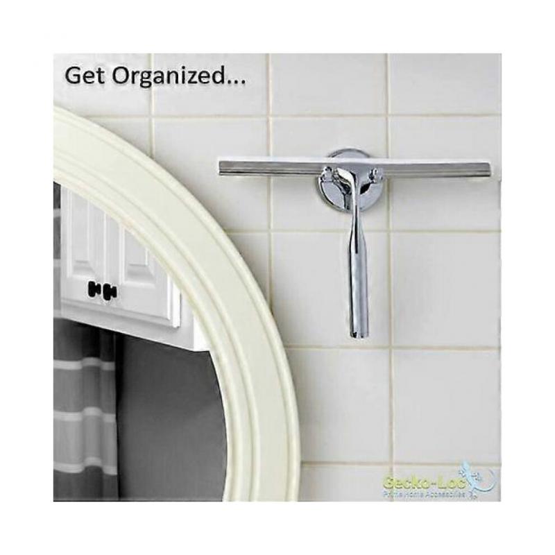 Bathroom Squeegee Shower with Suction Cup Hook for Glass, Mirror, Door Cleaning Anti-rust Stainless Steel