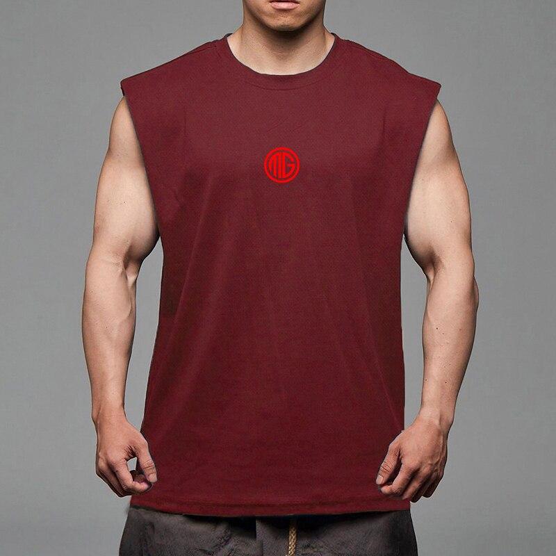 Muscleguys Muži Letní Kulturistika Fitness Tílka Breathable Men Gymnastika Tréninková košile