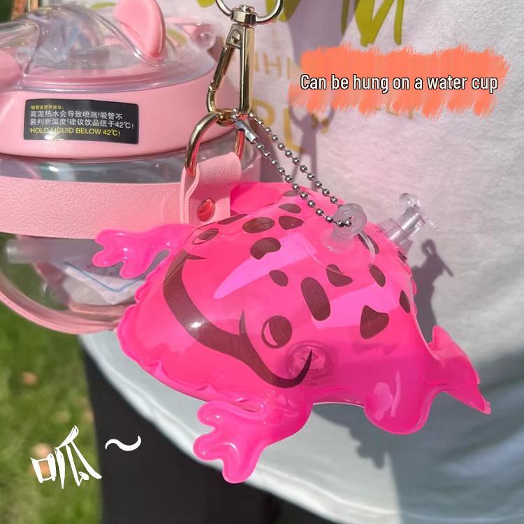 Glowing Frog Balloon Backpack Pendant Keychain – Cute Cartoon Gift