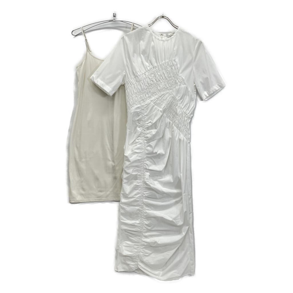 CLANE 25 Stainless Steel 18112-5182 White Random Shirring One Piece Dress 1 whiteUsed