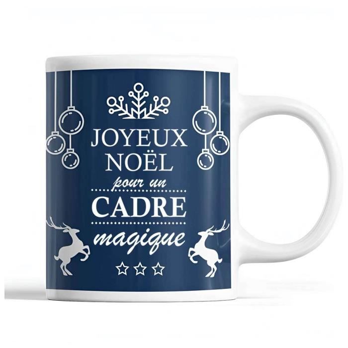 Mug - Noël - Cadre homme - Bleu - 325 ml - Résistant lave-vaisselle et micro-onde