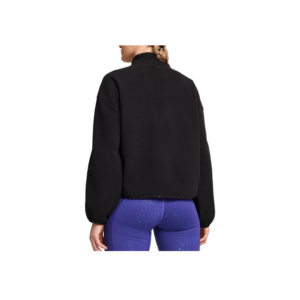 Puma Solid Color Logo Zip-Up Long Sleeve Jacket Women Jackets Black 525802-01