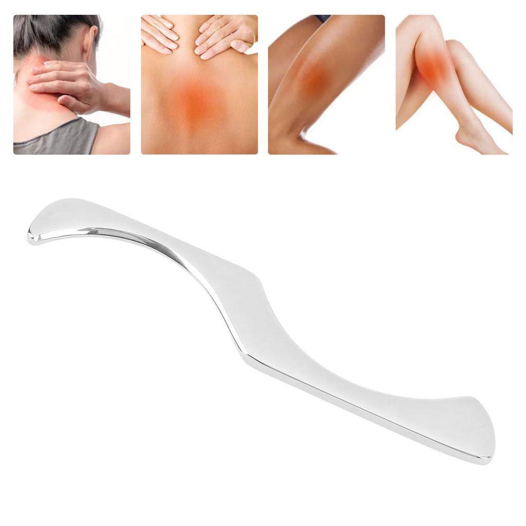 Stainless Steel IASTM Tool S Shaped Gua Sha Scraping Massage Soft Tissue Tool for Legs Arms Neck Shoulders