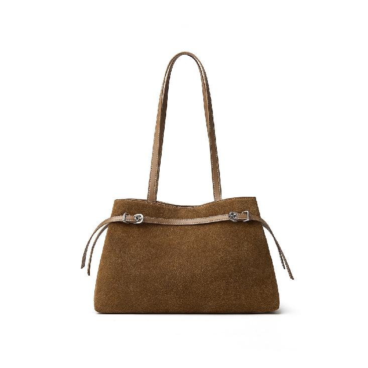 Новая сумка из натуральной кожи для поездок на работу Текстура Матовая текстура Сумка через плечо Большая вместимость Винтажная замшевая ручная сумка-тоут