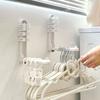 Punch Free Hanger Storage Shelf Wall Mounted Hanger Organizer Foldable Clothes Hanger  Household