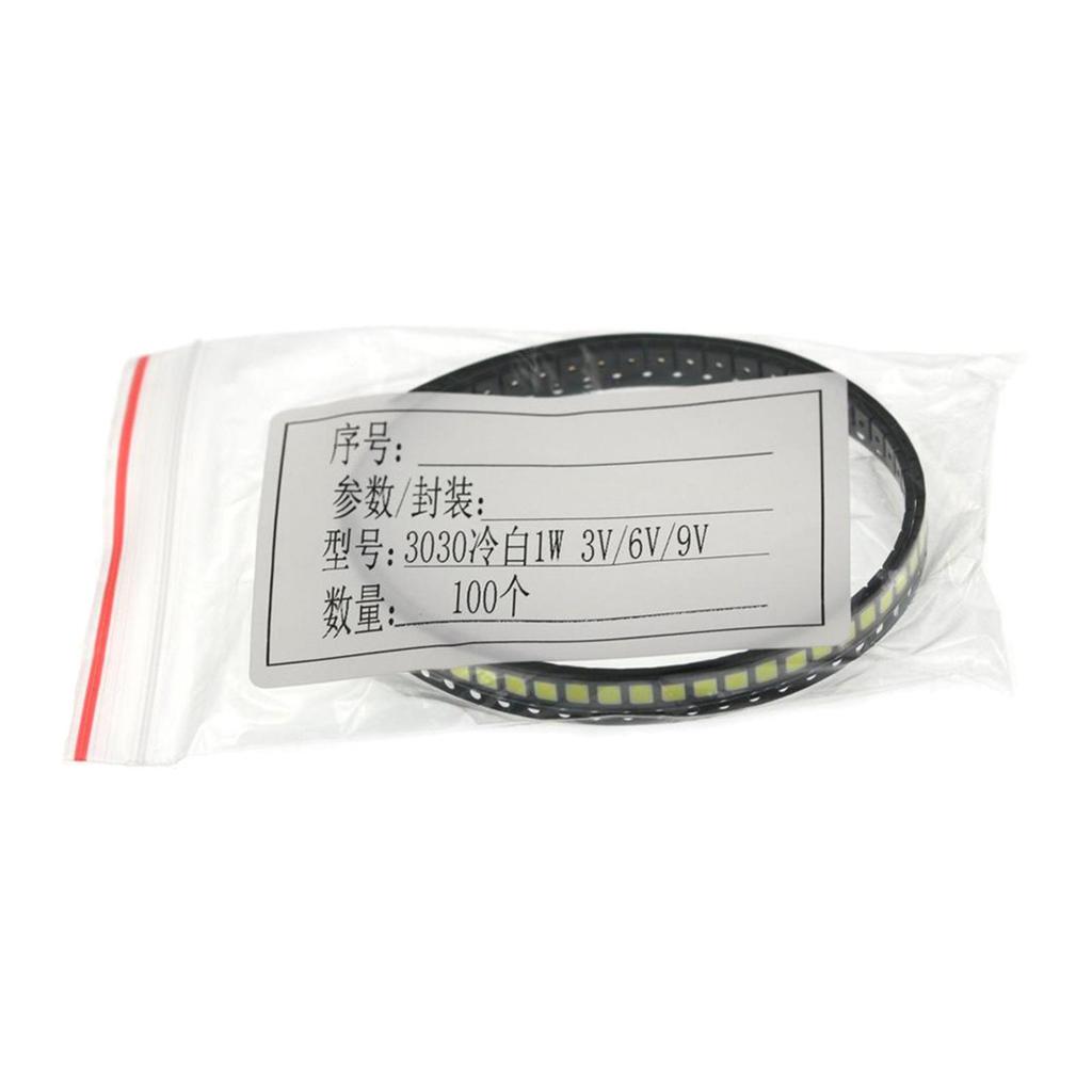 100 pcs 3528 (1210) White SMD LED Lights Chips (Surface Mount 3mmx3mm 3V 6V 9V) Lighting Bulb Lamps