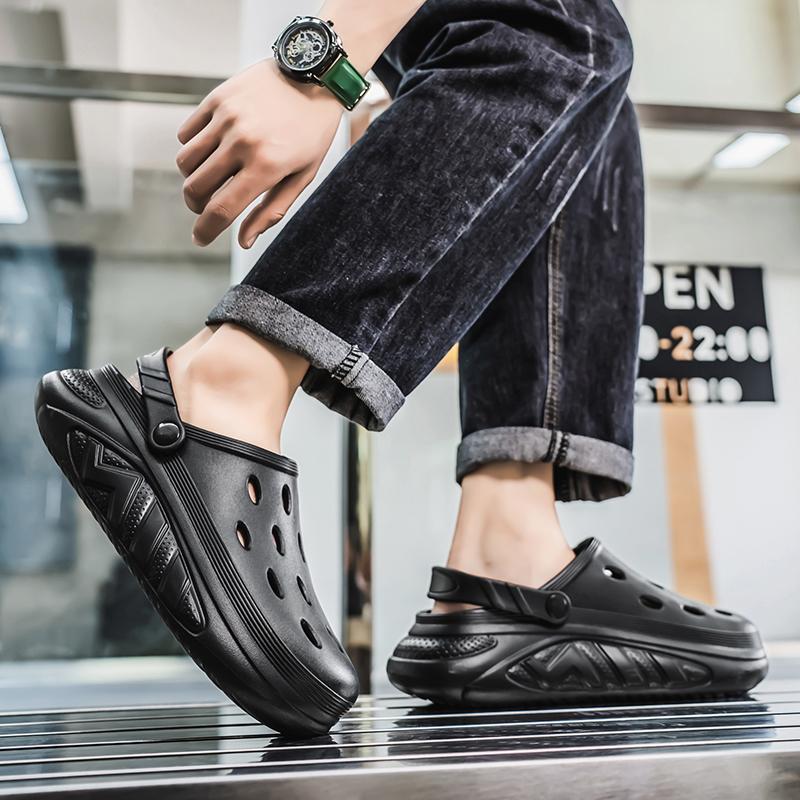 Fashion New Men's Outdoor Sandals Sport Slippers Beach Slides Breathable Soft Clogs Men Casual Garden Shoes Non-slip Men Outdoor Sandals