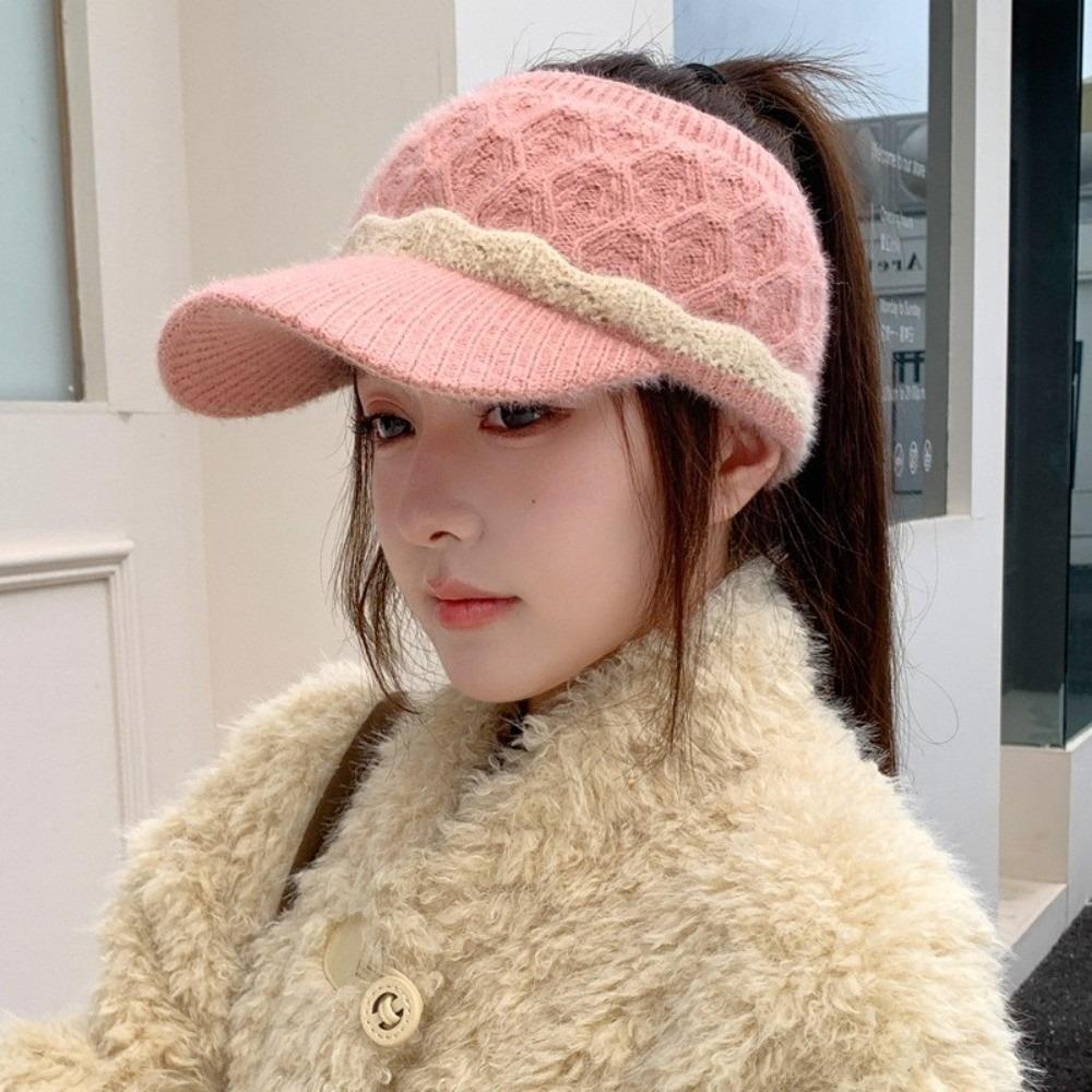 Warm Knitted Beanie Hat Empty Top Winter Warm Hat Fashion Baseball Cap Outdoor