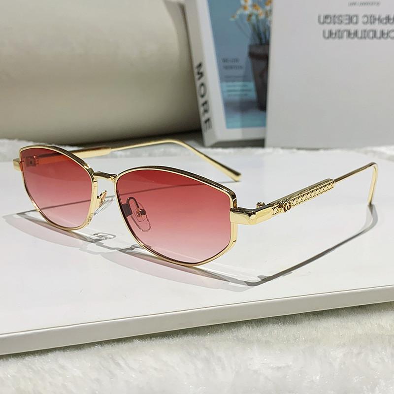 Geometric Polygon Sunglasses With Uv400 Protection For Fashionable Outdoor Wear Gold Burgundy