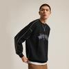 Li Ning x YNG DNA Wade Collection, Crew Neck Letter Print Embroidery Fleece Lined Thermal Loose Fit Pullover Sweatshirt AWDUH29-1