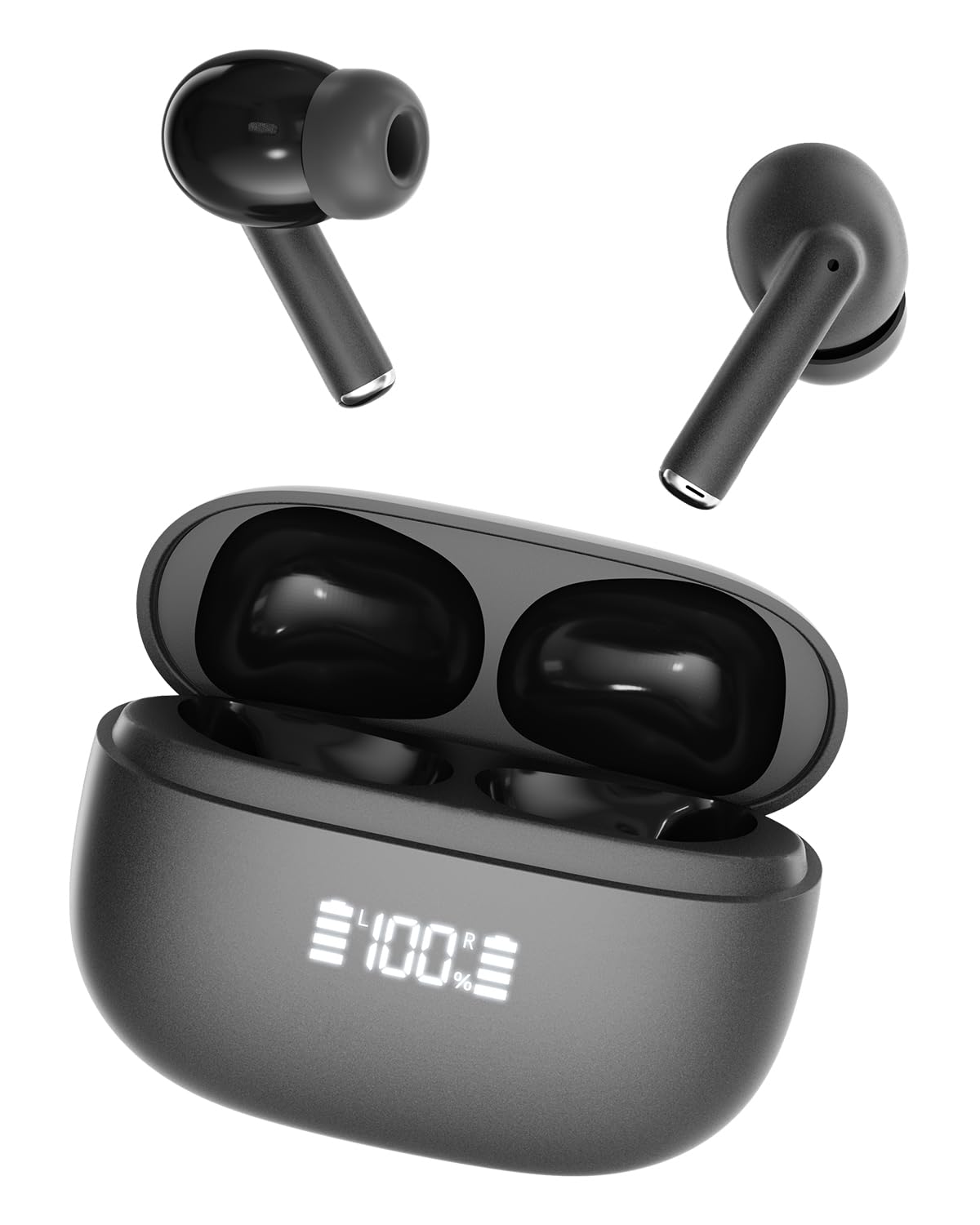 

Bluetooth Earphones Fully Bluetooth Wireless Earbuds with Auto Up to 30 Hours of ENC Dual Microphone Noise Cancellation for 40ms Low Latency IPX4 Fast