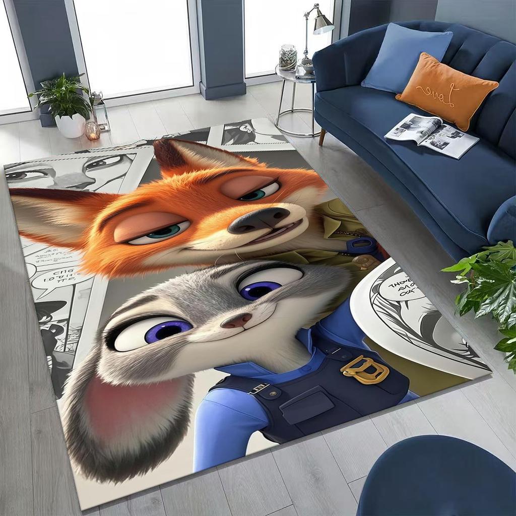 27 Style Zootopia Judy Nick Cartoon Rug for Bedroom Living Room Sofa Home Doormat Decor, Large Kids Non-slip Floor Mat Gift