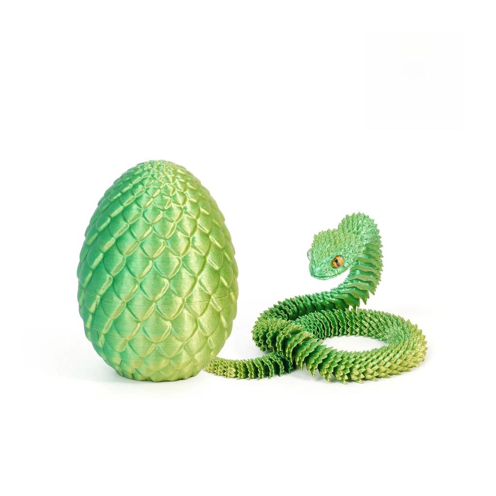 3D Printed Snake with Egg Joint Mobility Simulate Snake Ornament Desktop Home Animal Decoration Kids Desktop accessories