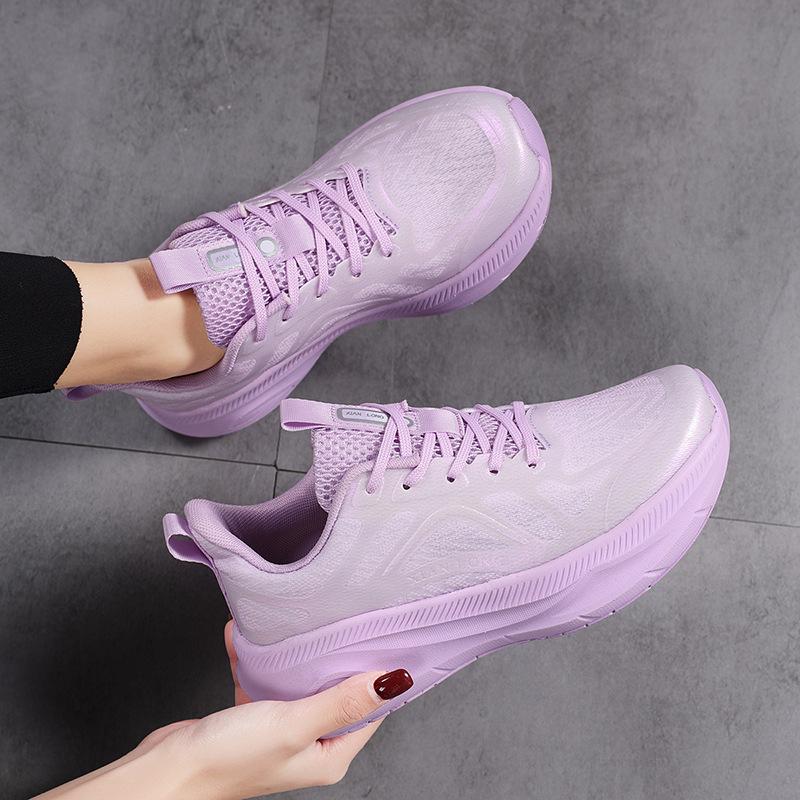 Autumn new couple men's breathable mesh shoes outdoor leisure running travel flying weaving sports women's trend thick sole