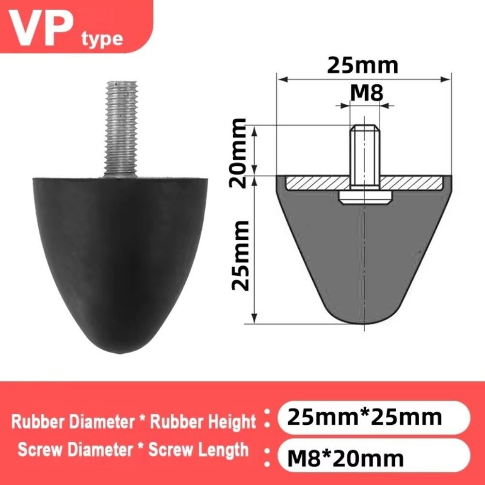 Thread Rubber Mount Vibration Isolation Base M6 M8 M10 M12 Shock Absorbing Pads Vibration Control