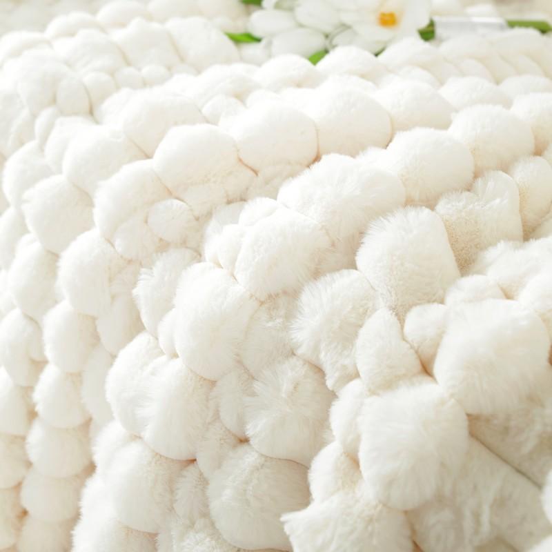 Rabbit Pile Sofa Cover Cloth Winter New Solid Color Thickened Plush Non-slip Leather Sofa Cushion Cover Scarf Full Blanket