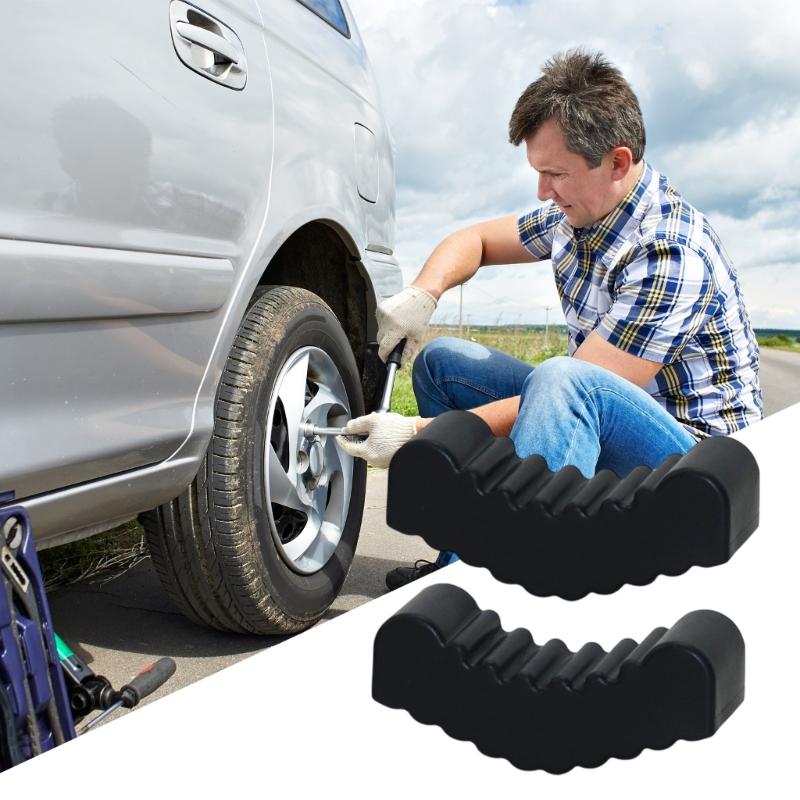 2 Peças de Pastilhas de Suporte Reforçadas de Borracha para Equipamento de Elevação de Veículos de 3 Toneladas 6 Toneladas Proteção de Trilho Pad na Cor Preta
