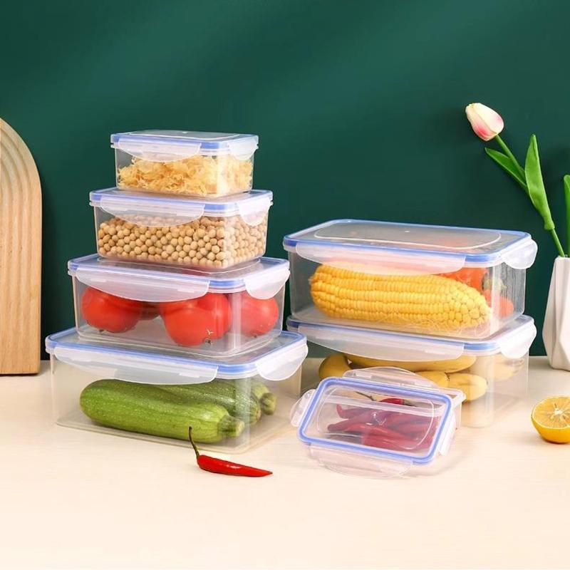 550/1000/1500/2500ml Kühlschrank Lebensmittelaufbewahrungsbox mit Kunststoffdeckel Vorbereiten Lebensmittel Frischhaltebox Picknickbox