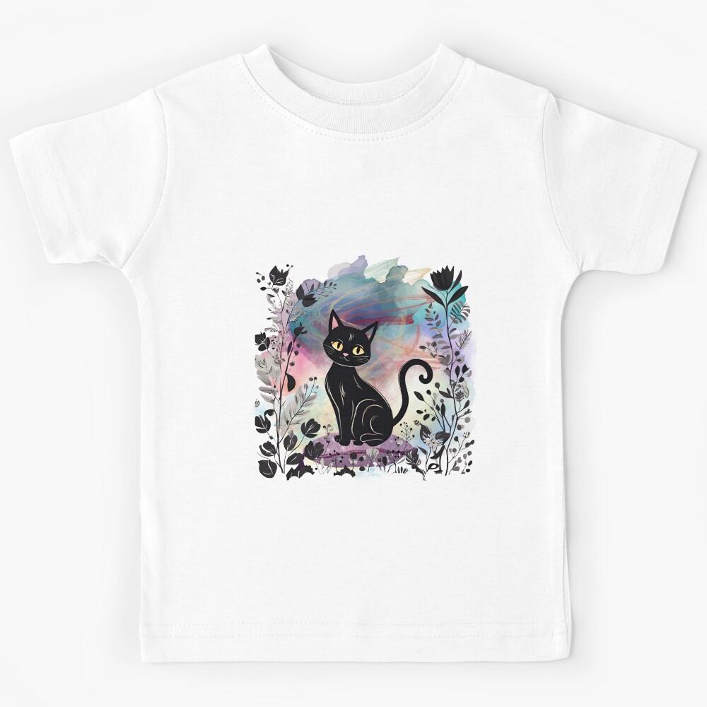 Black Cat Magic: Mystical Feline Vibes. Kids T-Shirt 170