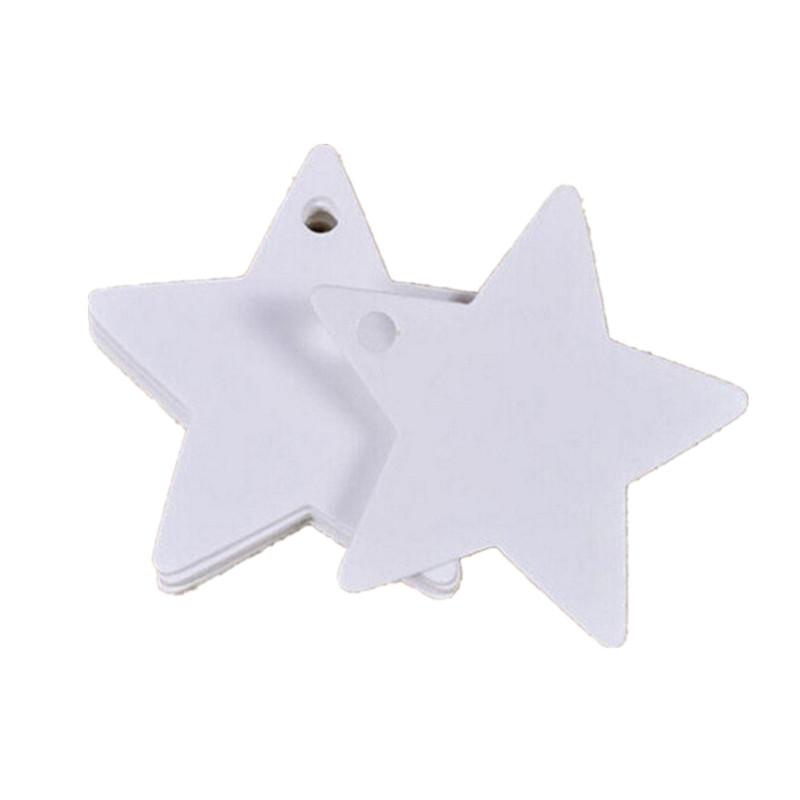 100 szt. Etykieta w kształcie gwiazdy z papieru kraft z jutowym sznurkiem Pusta etykieta Prezent do pieczenia na Boże Narodzenie, ślub, urodziny