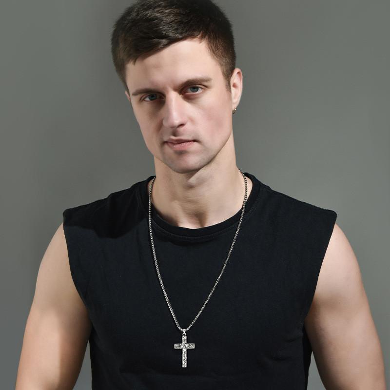 Titanium Artistic Steel Cross Pendant Necklace For Men And Women Perfect For Casual And Use Formal