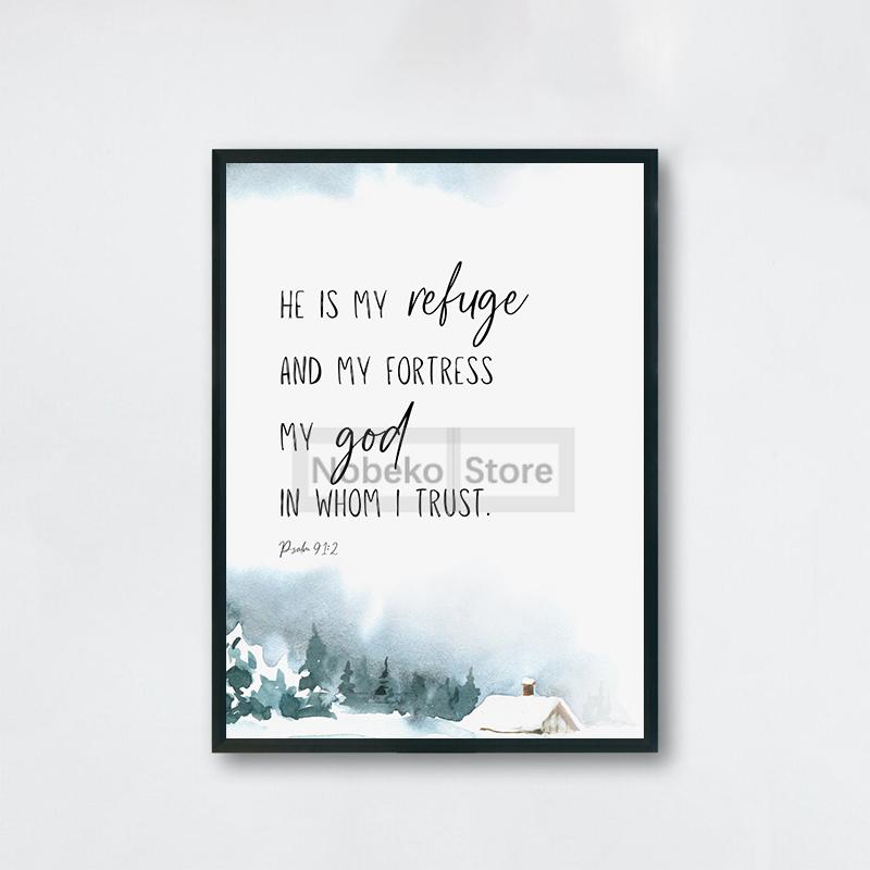 

Акварель Христианский Псалом Плакат Акварельный Пейзаж Библия Печать Холст Картина Настенные Картины Главная Комната Современный Декор 21x30cm No Framed