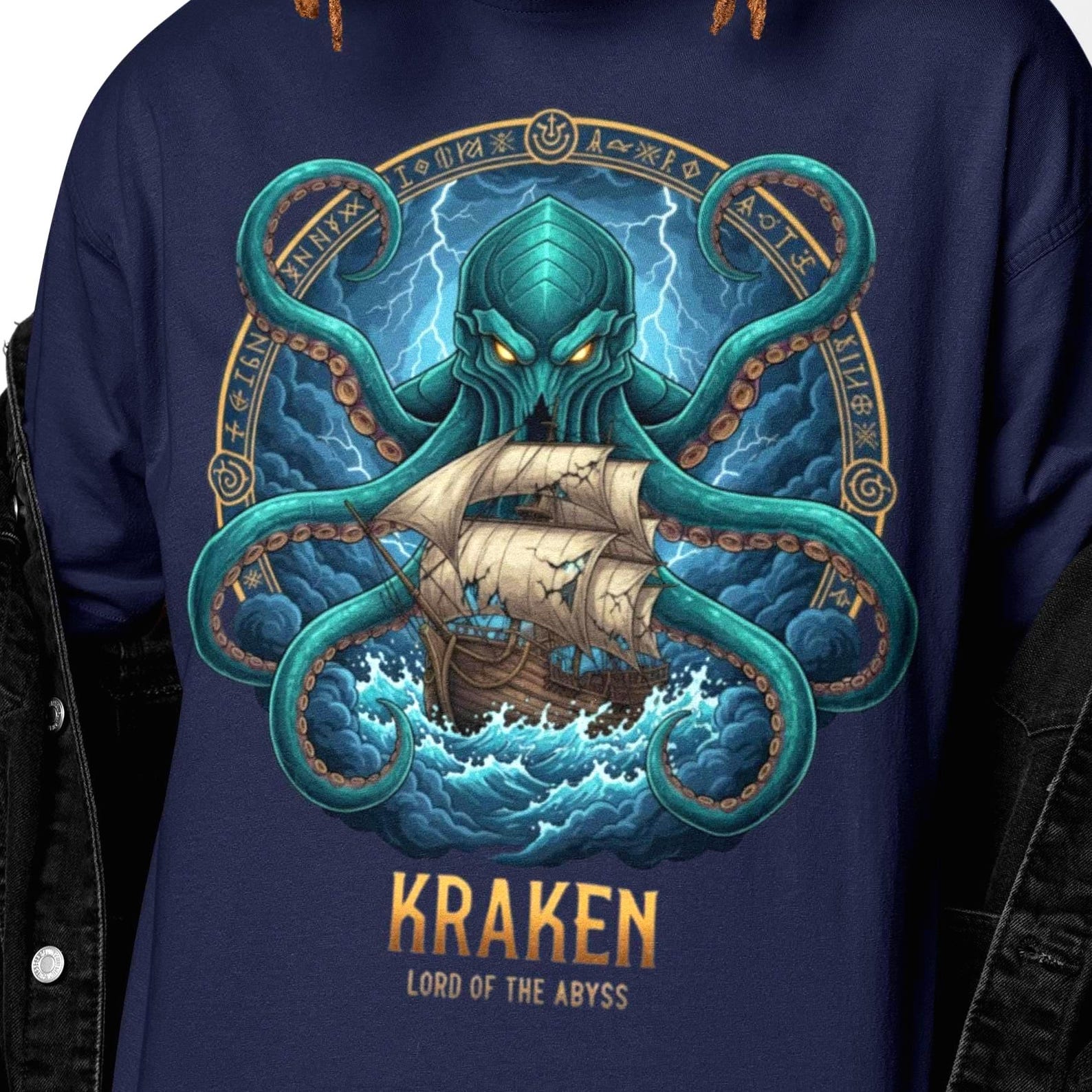 Kraken Shirt | Vintage Kraken Graphic Tee | Kraken Sea Monster Top | Kraken Mythological Creature L