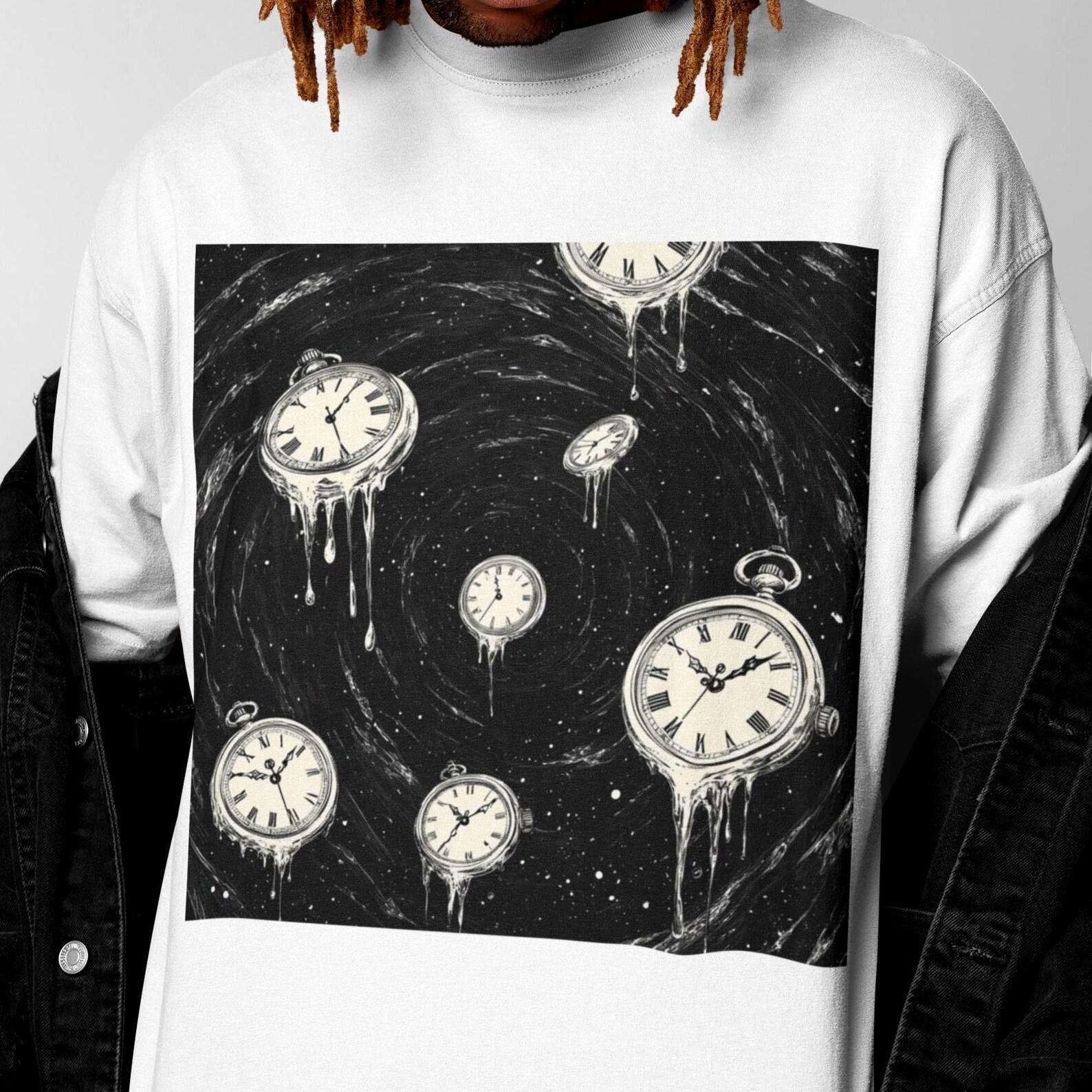 Melting Clocks Surreal Graphic Shirt XL