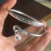 100% Solid 925 Silver Metal Bracelet for Women Vintage Handmade Simple Retro Tassel Ball Bracelet Birthday Gift Party