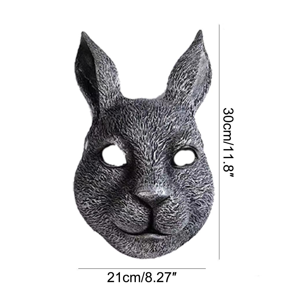 Maschera di Coniglio 3D Realistica Accessori Creativi Copricapo Schiuma PU Travestimento Adulto Locale Notturno Halloween Festa di Pasqua Decorazioni Carnevale Gadget