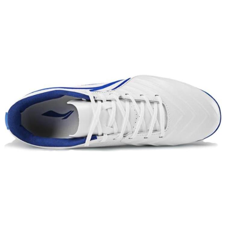 New LiNing Cushioning Anti-Slip And Wear-Resistant Soccer Shoes Men's White Blue ASTT015-2
