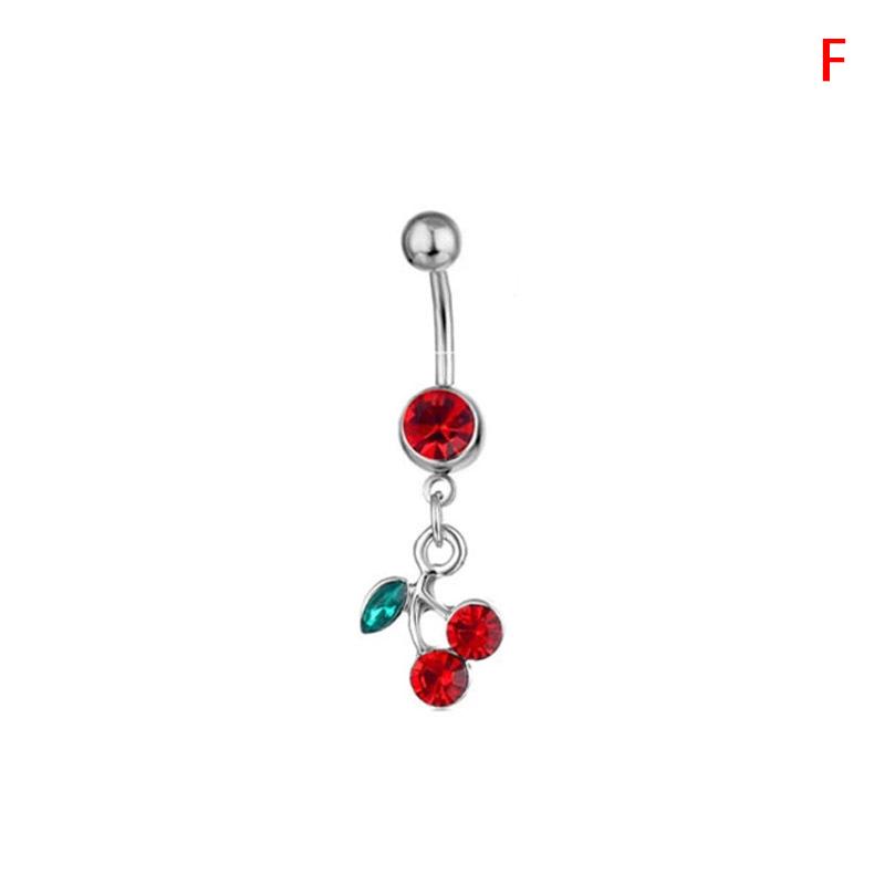 

Кулон в виде фруктовой вишни для пирсинга пупка, фальшивое кольцо для пупка, украшения для тела для женщин