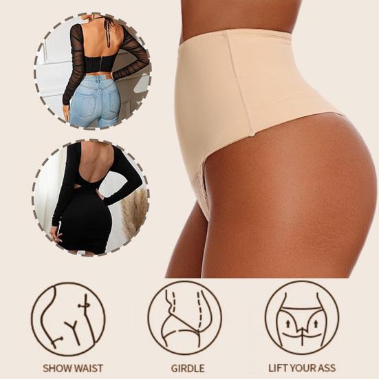 Tummy Control Thong Shapewear for Women High Waisted Stretch Body Shaper Underwear Sexy T Back Lace Thong Girdle Panties